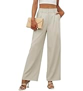 LILLUSORY Womens Wide Leg Dress Pants Hight Waisted Work Business Causal Loose Palazzo Trousers