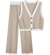 LILLUSORY 2 Piece Knit Sets Women's Summer Vest Sweatsuit Sets