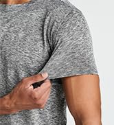 Real Essentials 5 Pack: Men’s Short Sleeve Dry Fit Active Crew Neck T Shirt - Athletic Running Gy...