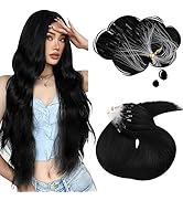 Moresoo Micro Loop Hair Extensions Real Human Hair Jet Black Microlink Human Hair Extensions Micr...
