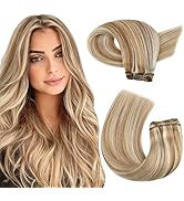 Moresoo Hair Wefts Human Hair Bundles 22 Inch Remy Sew in Hair Extensions Hair Weave Bundles Colo...