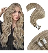 Moresoo I Tip Hair Extensions Human Hair Blonde Highlight Itip Human Hair Extensions Light Brown ...