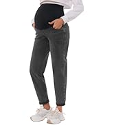 POSHGLAM Women's Maternity Jeans Over Belly Comfy Stretch Boyfriend Jeans Denim Pregnancy Pants, ...