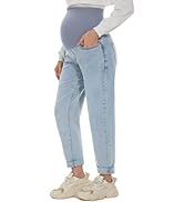 POSHGLAM Women's Maternity Jeans Over Belly Comfy Stretch Boyfriend Jeans Denim Pregnancy Pants, ...