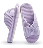 Chantomoo Slippers for Women Memory Foam House Bedroom Corduroy Bow Crossbands Slide Slipper Shoe...